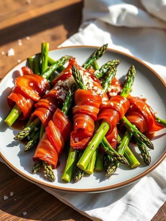 Top 12 Easy Keto Snacks You Can Make at Home 8 asparagus wrapped in bacon