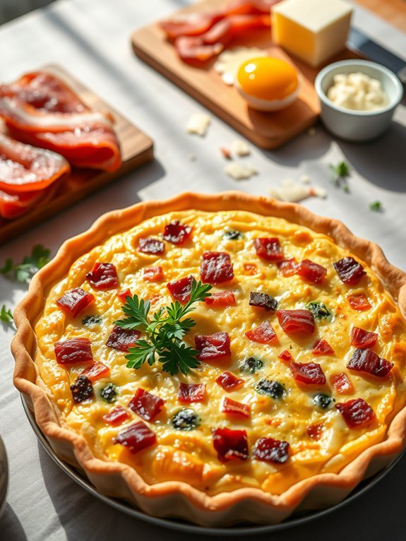 20 Delicious and Creative Breakfast Ideas Featuring Eggs 18 bacon filled french quiche recipe