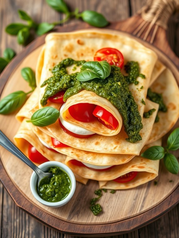 12 Delicious Sweet and Savory Crepe Recipes You Can Easily Make at Home 12 basil pesto stuffed crepes