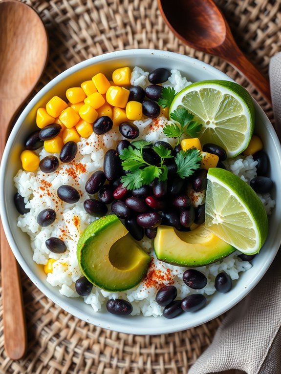 15 Simple and Fast Office Lunch Ideas You Can Prepare Today 8 beans and corn rice bowl