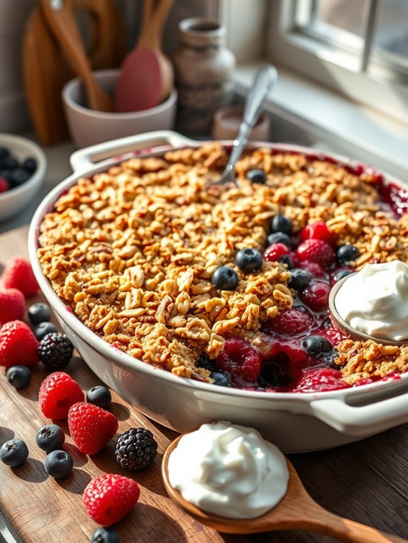 berry crumble with nuts