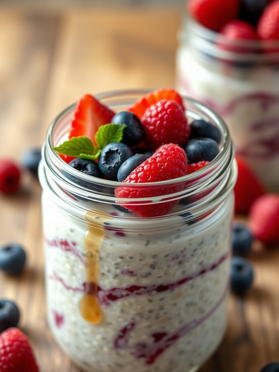 berry filled overnight oats