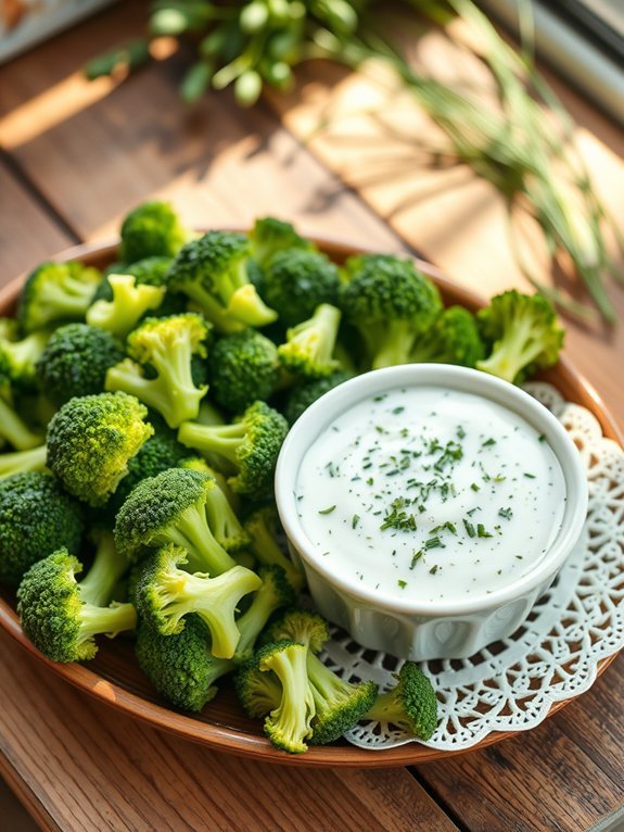 15 Energizing Fresh Vegetable Snacks to Boost Your Energy 8 broccoli florets with ranch