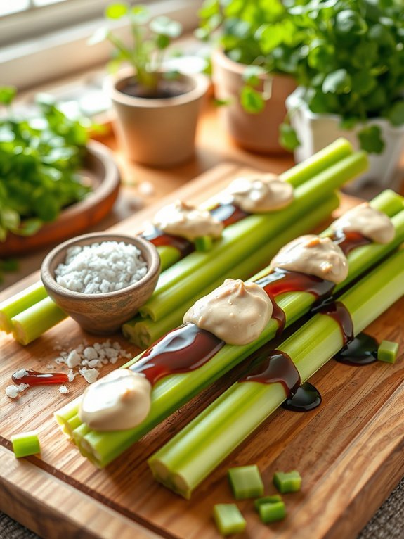 Top 12 Easy Keto Snacks You Can Make at Home 6 celery filled with almond butter