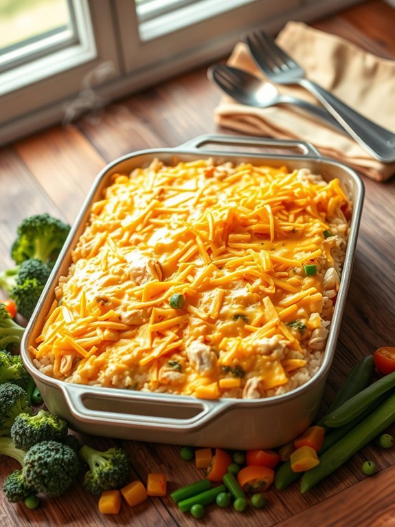 cheesy chicken rice dish