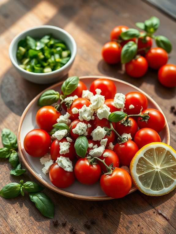15 Energizing Fresh Vegetable Snacks to Boost Your Energy 5 cherry tomatoes and feta