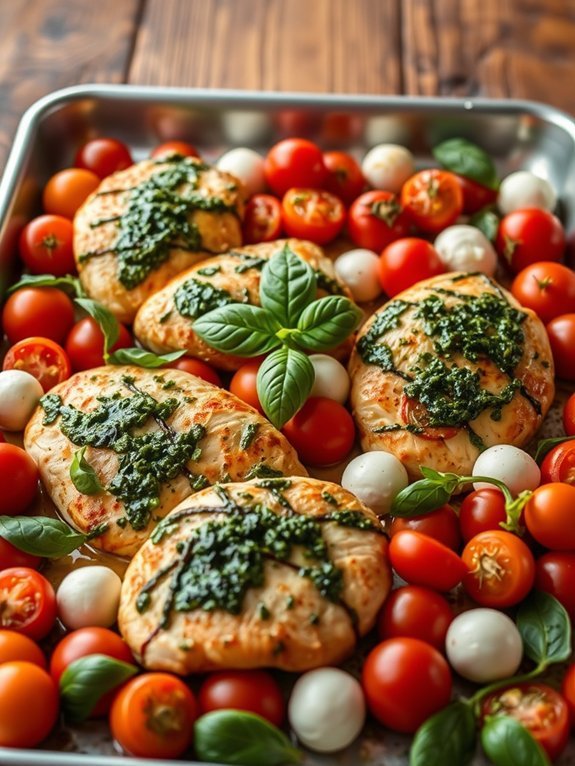 15 Quick and Easy Sheet Pan Recipes for Hassle-Free Meals 16 chicken with pesto mozzarella