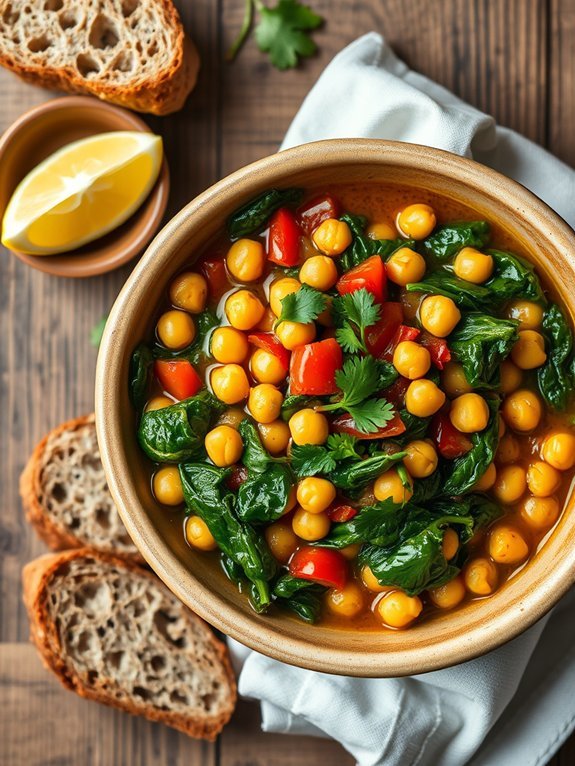 chickpea and spinach stew