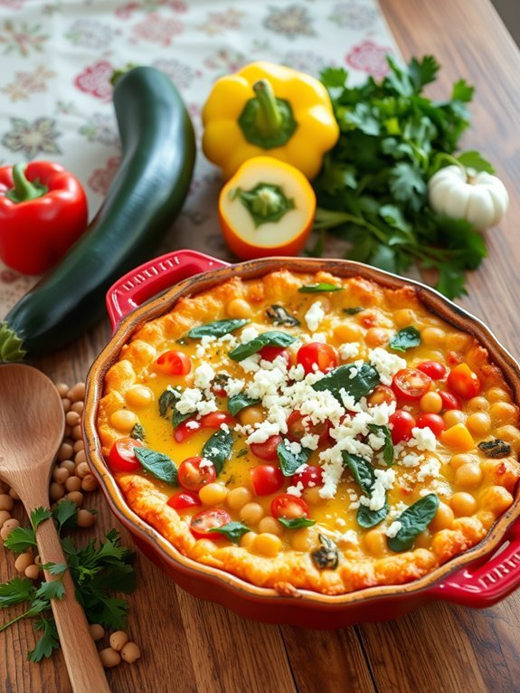 chickpea casserole with mediterranean flavors