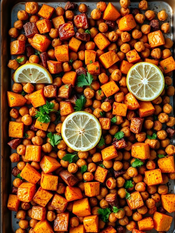 12 Easy Sheet Pan Dinner Recipes for Quick and Effortless Cooking 5 chickpeas and sweet potatoes