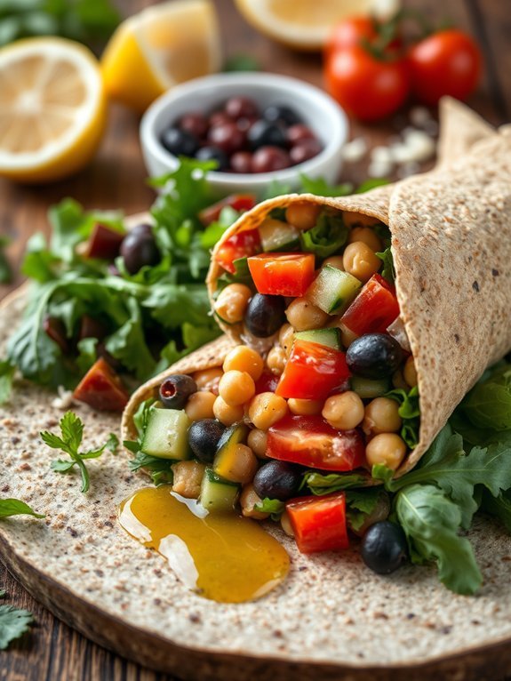 Top 15 Delicious Vegetarian Lunch Ideas for a Healthy Meal 3 chickpeas wrapped in mediterranean flavors
