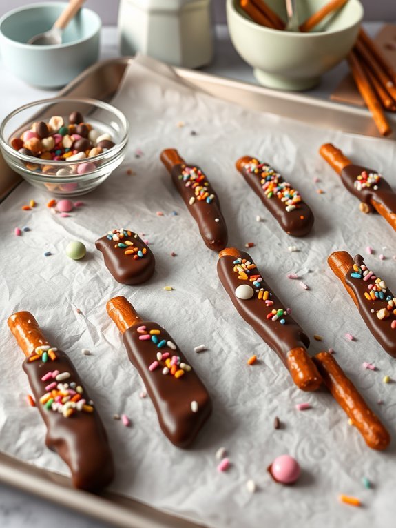 chocolate dipped pretzel snacks