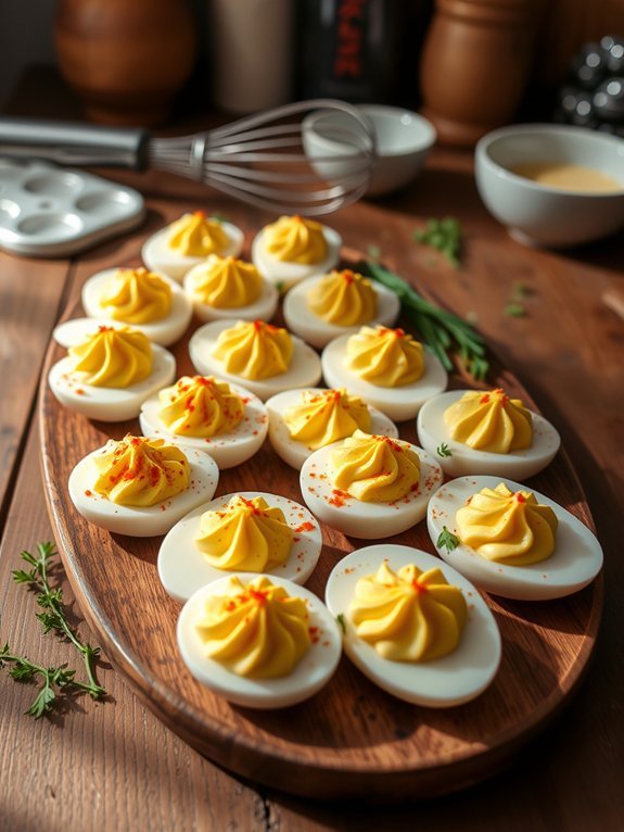 classic appetizer with eggs