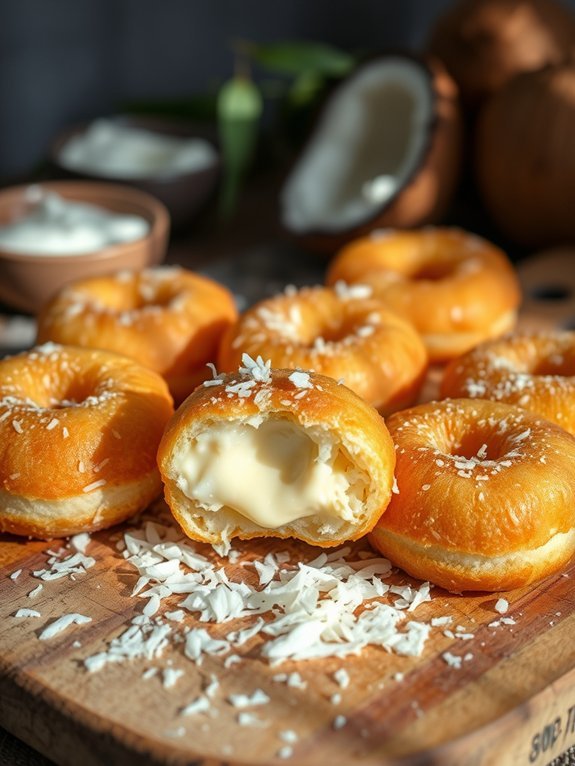 12 Must-Try Homemade Donut Recipes You'll Love 8 coconut infused cream filled donuts