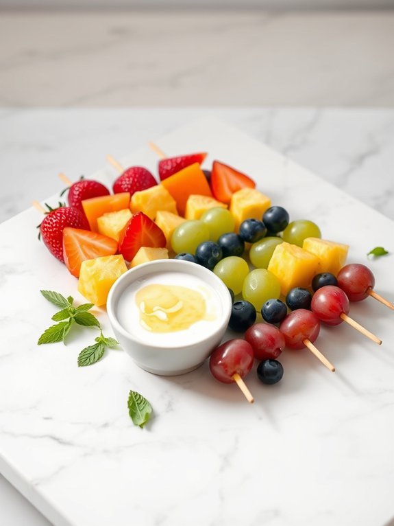 colorful fruit on skewers