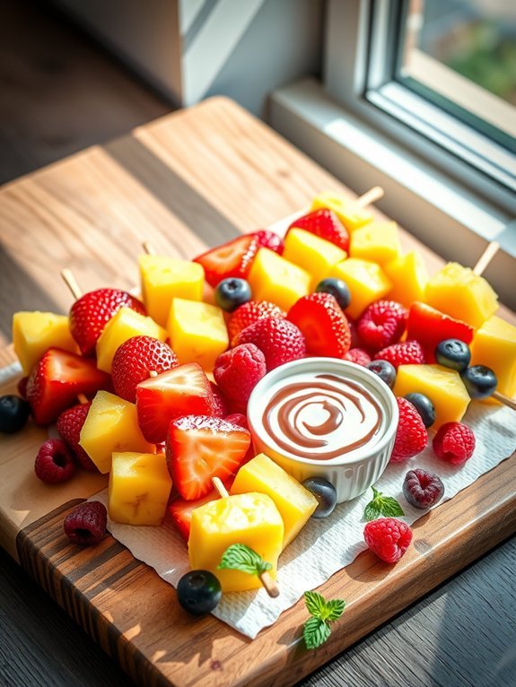 colorful fruit on skewers