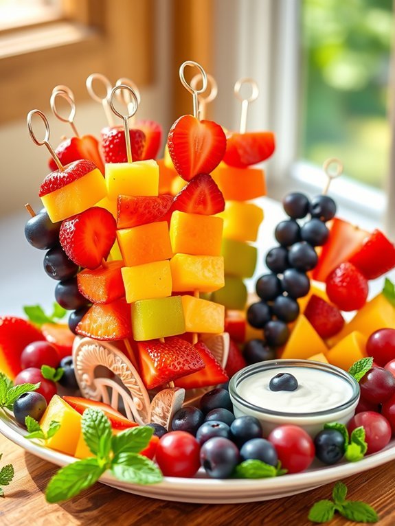 colorful fruit skewers delight