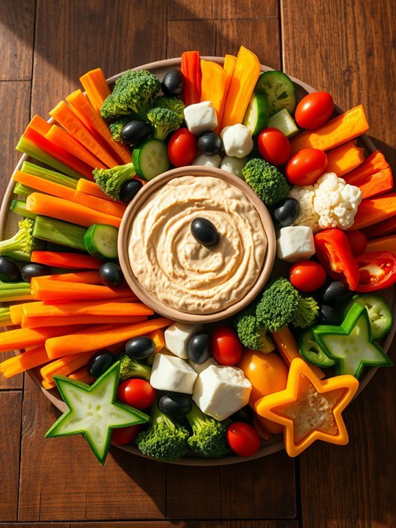 12 Fun and Creative Ways to Serve Vegetables to Kids 13 colorful vegetable art display