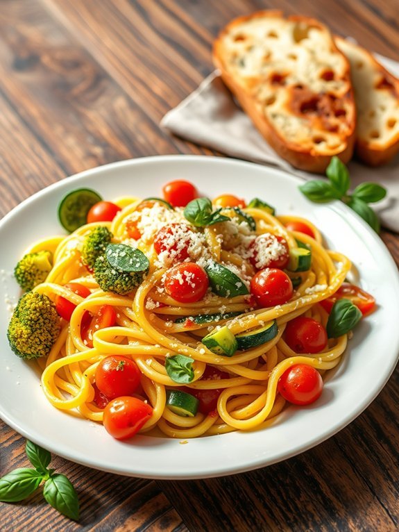 12 Affordable Family Dinner Ideas for Budget-Conscious Meals 4 colorful vegetable pasta dish
