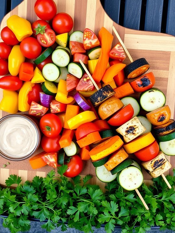12 Fun and Creative Ways to Serve Vegetables to Kids 6 colorful vegetable skewers recipe