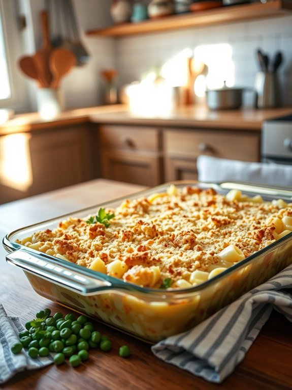 comforting seafood pasta bake
