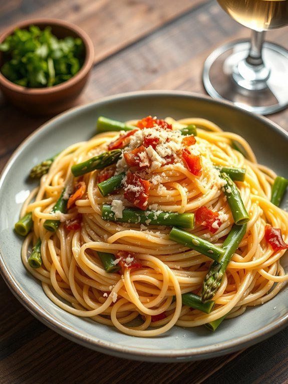 20 Delicious Pasta Recipes to Savor Tonight 11 creamy asparagus carbonara pasta