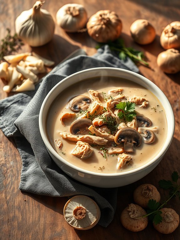 10 Easy Keto Soup Recipes to Make at Home for a Healthy Low-Carb Diet 2 creamy mushroom chicken soup