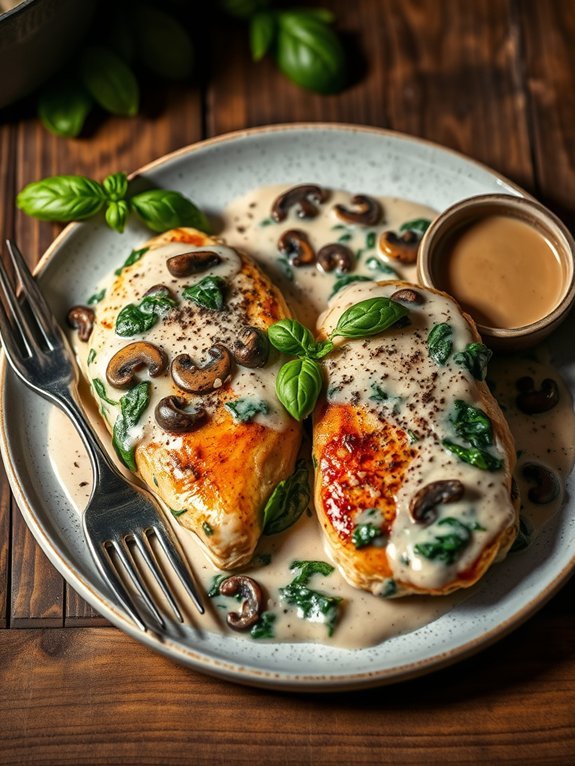10 Delicious and Flavorful Low-Carb Dinner Recipes You'll Love 3 creamy mushroom spinach dish