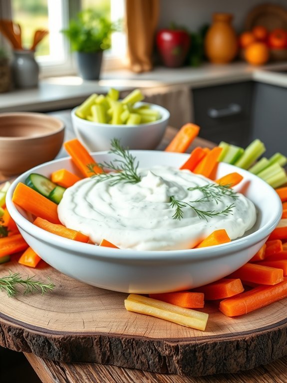 10 Delicious Low-Carb Snack Recipes for Healthy Living 7 creamy yogurt vegetable dip
