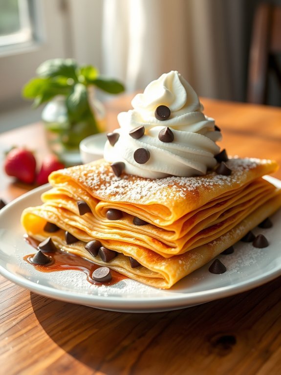 12 Delicious Sweet and Savory Crepe Recipes You Can Easily Make at Home 6 decadent chocolate chip crepes