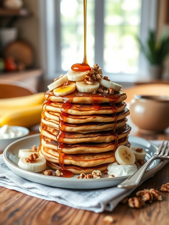 delicious banana nut pancakes