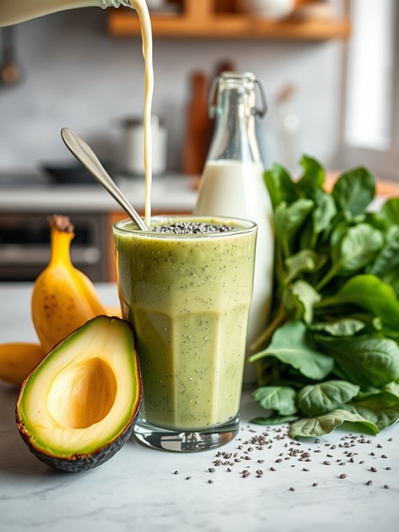delicious creamy spinach smoothie