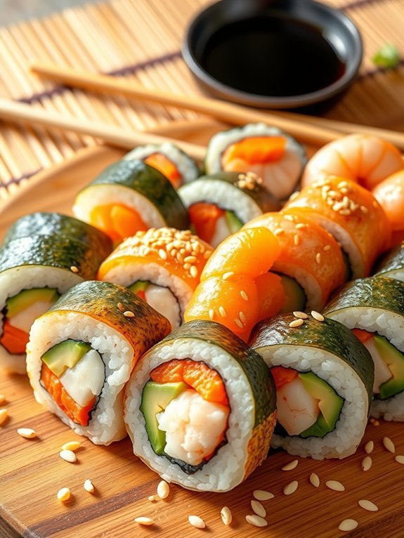 delicious homemade sushi rolls