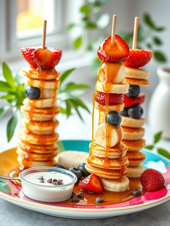 10 Delicious and Fun Breakfast Ideas for Kids That They'll Love 4 delicious pancake on skewers
