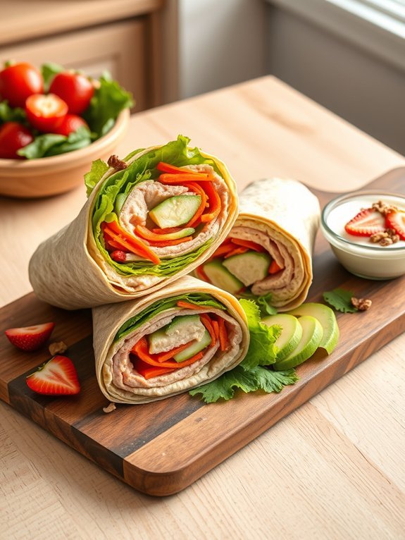 12 Easy and Nutritious School Lunch Ideas for Kids 2 delicious turkey hummus wrap
