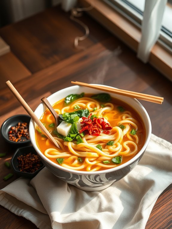 15 Exciting Instant Noodle Recipes to Elevate Your Meals 13 egg and spinach noodles