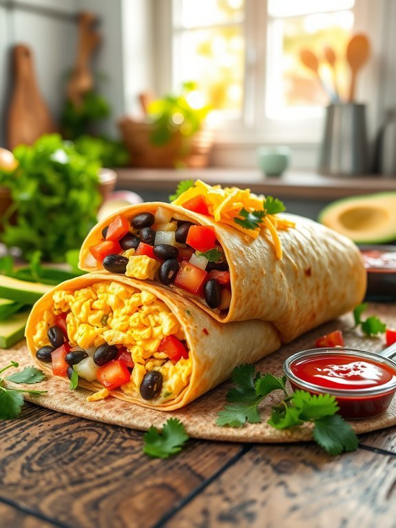 10 High-Protein Breakfast Ideas to Fuel Your Morning 10 egg filled black bean burrito