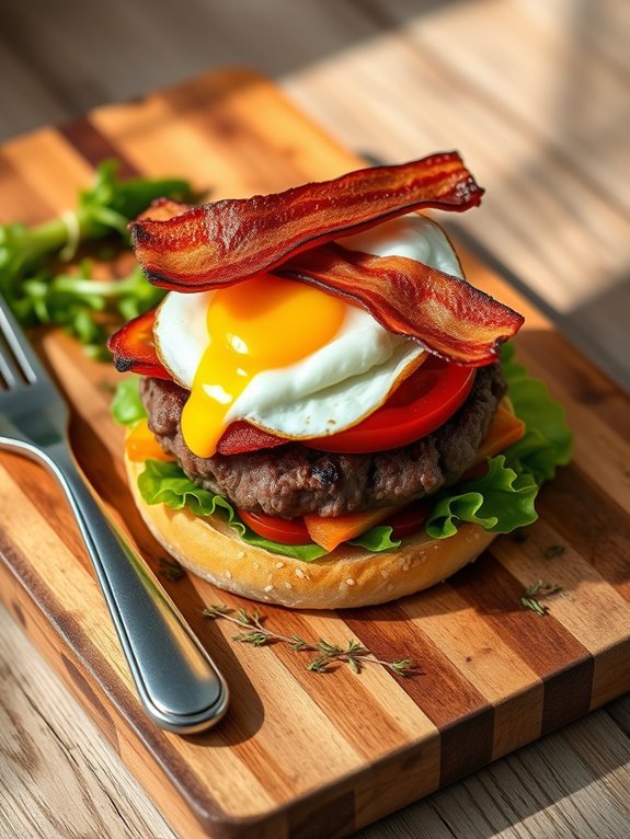 15 Delicious and Unique Burger Recipes for Perfect Grilling 7 egg topped bacon breakfast burger
