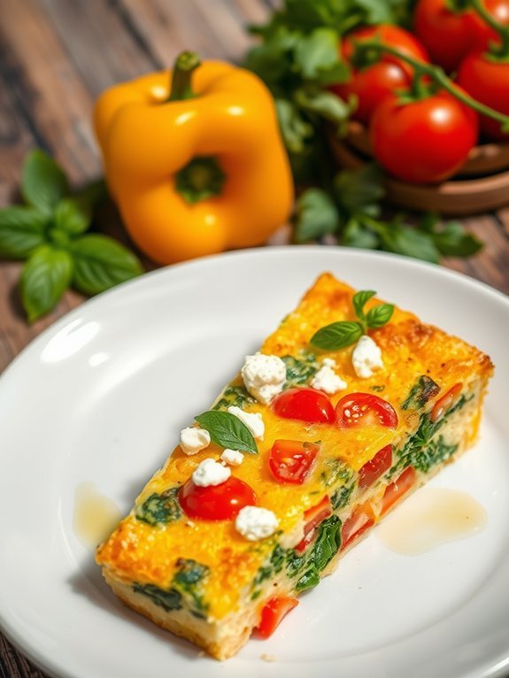 feta stuffed veggie frittata recipe