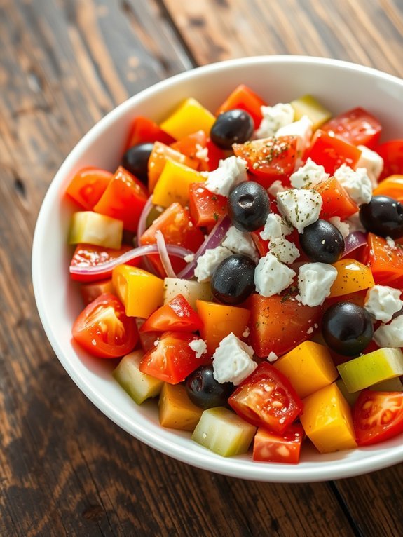 20 Delicious Mediterranean Diet Recipes You'll Adore for Healthy Eating 9 feta topped greek salad recipe