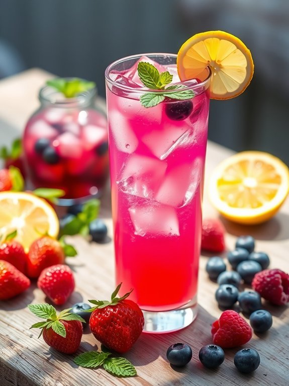 12 Refreshing Non-Alcoholic Mocktail Recipes for Every Occasion 4 fizzy berry flavored lemonade drink