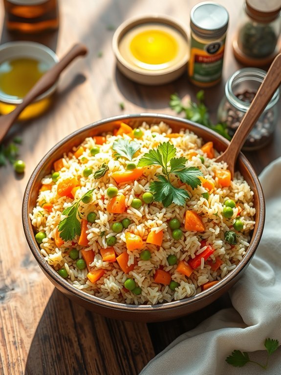 flavored rice with vegetables