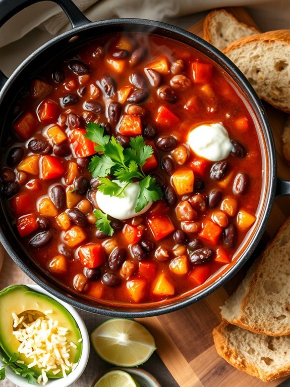 10 Delicious Vegetarian Slow Cooker Recipes for Easy Meal Prep 4 flavorful and hearty chili