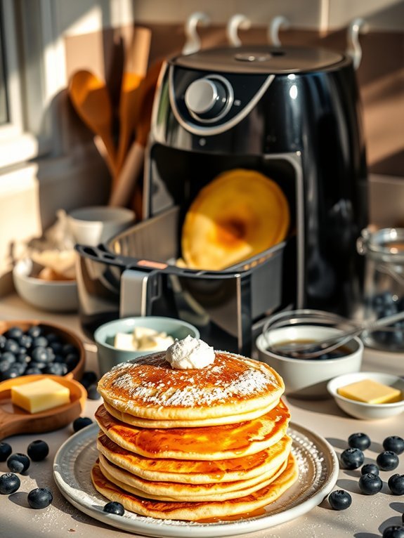 10 Quick and Easy Air Fryer Breakfast Recipes for a Healthy Start 3 fluffy pancakes made air fried