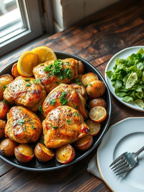 15 Easy One-Pan Meals for Minimal Cleanup 14 garlic herb chicken potatoes