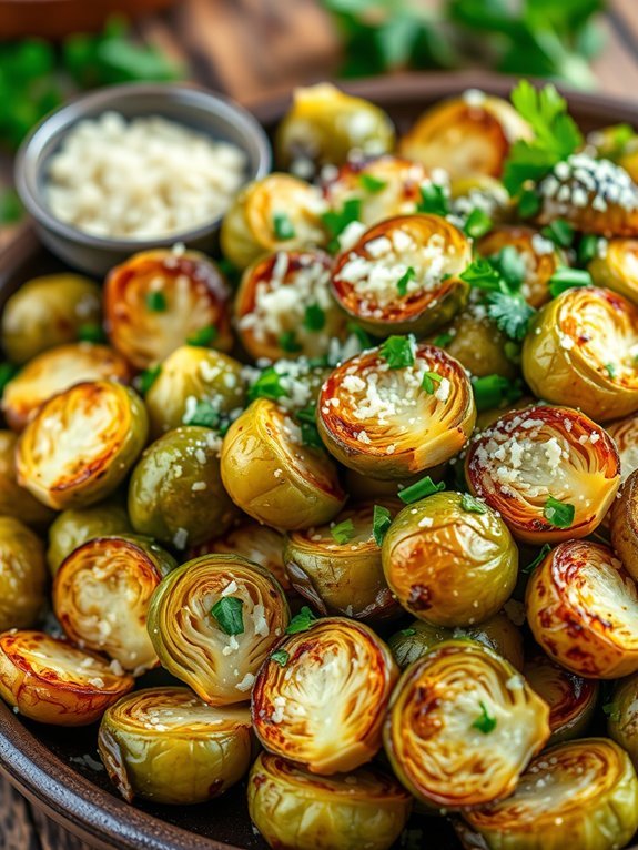 garlic parmesan brussels sprouts