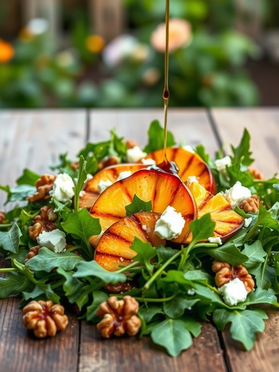 15 Fresh and Delicious Spring Salad Recipes Featuring Seasonal Ingredients 8 grilled peach arugula salad