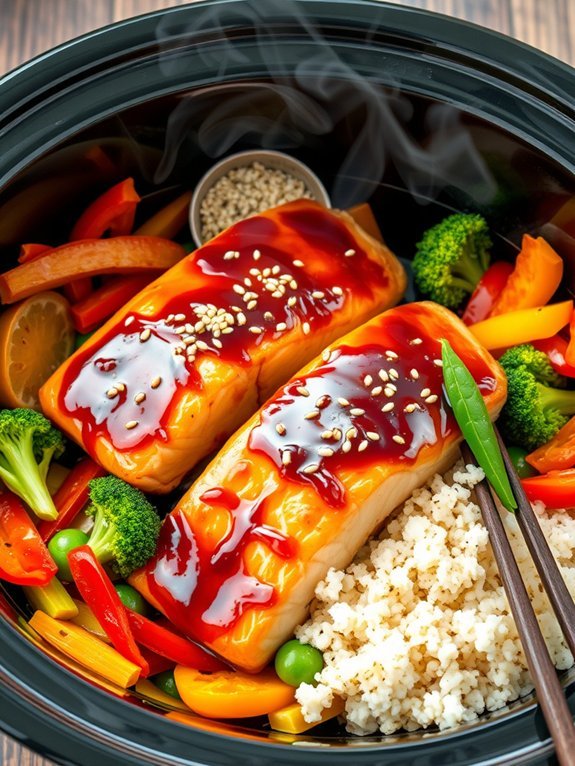 grilled salmon with vegetables