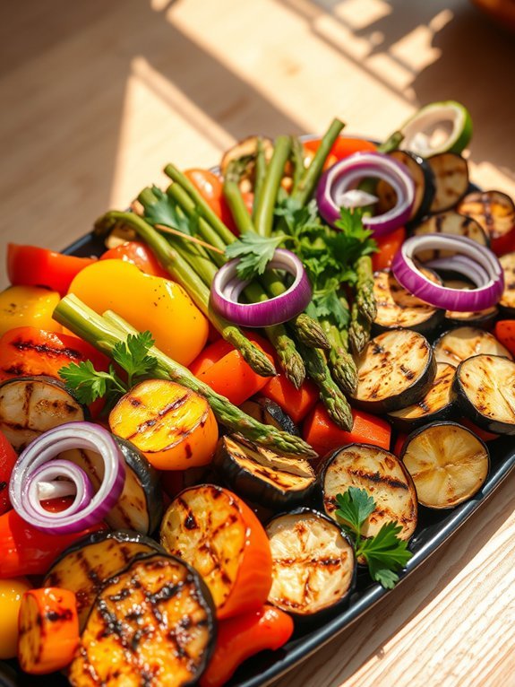 grilled vegetables served platter