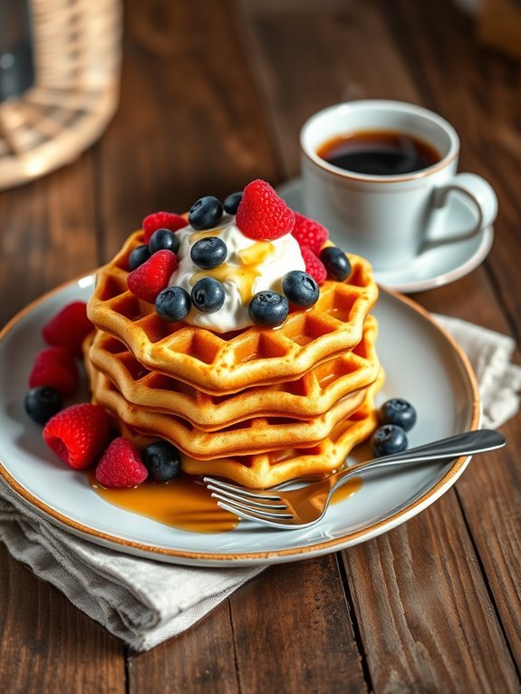 10 High-Protein Breakfast Ideas to Fuel Your Morning 11 healthy almond flour waffles